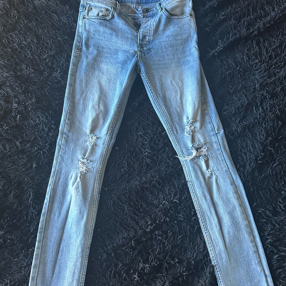 Ksubi Light Blue Distressed Skinny Jeans